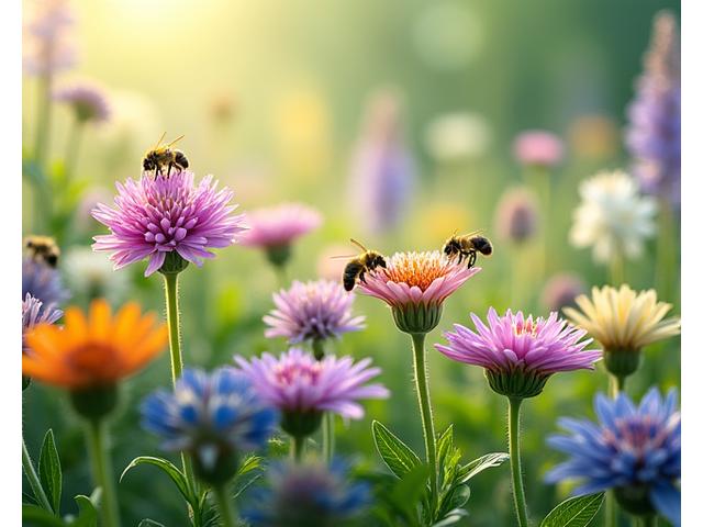 様々な神奈川県在来植物が花を咲かせ、多様な昆虫が訪れる様子