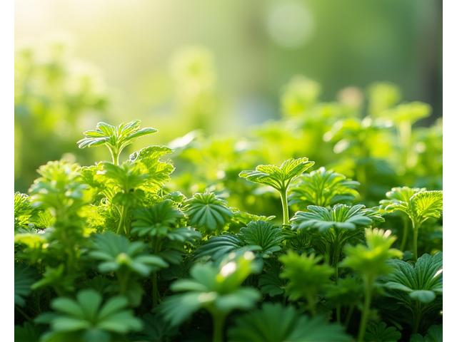 神奈川県に自生する多種多様な耐候性植物のイメージ、鮮やかな緑と花々