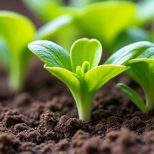 植物の根元に設置されたドリップ灌漑システムから、ゆっくりと正確に水が供給される様子